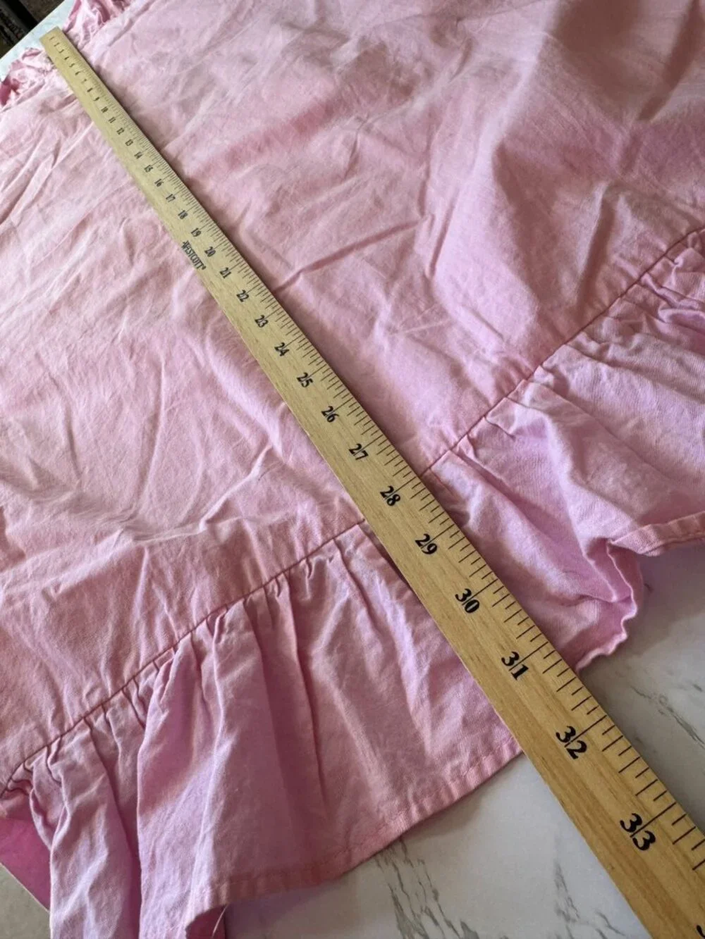 Pottery Barn Kids Pink Ruffled Pillow Sham 20x26 100% Organic Cotton